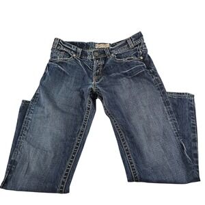 MEK Denim Henderson Straight  Jeans Mens 36x34 Dark Wash Heavy Stitch Whiskered